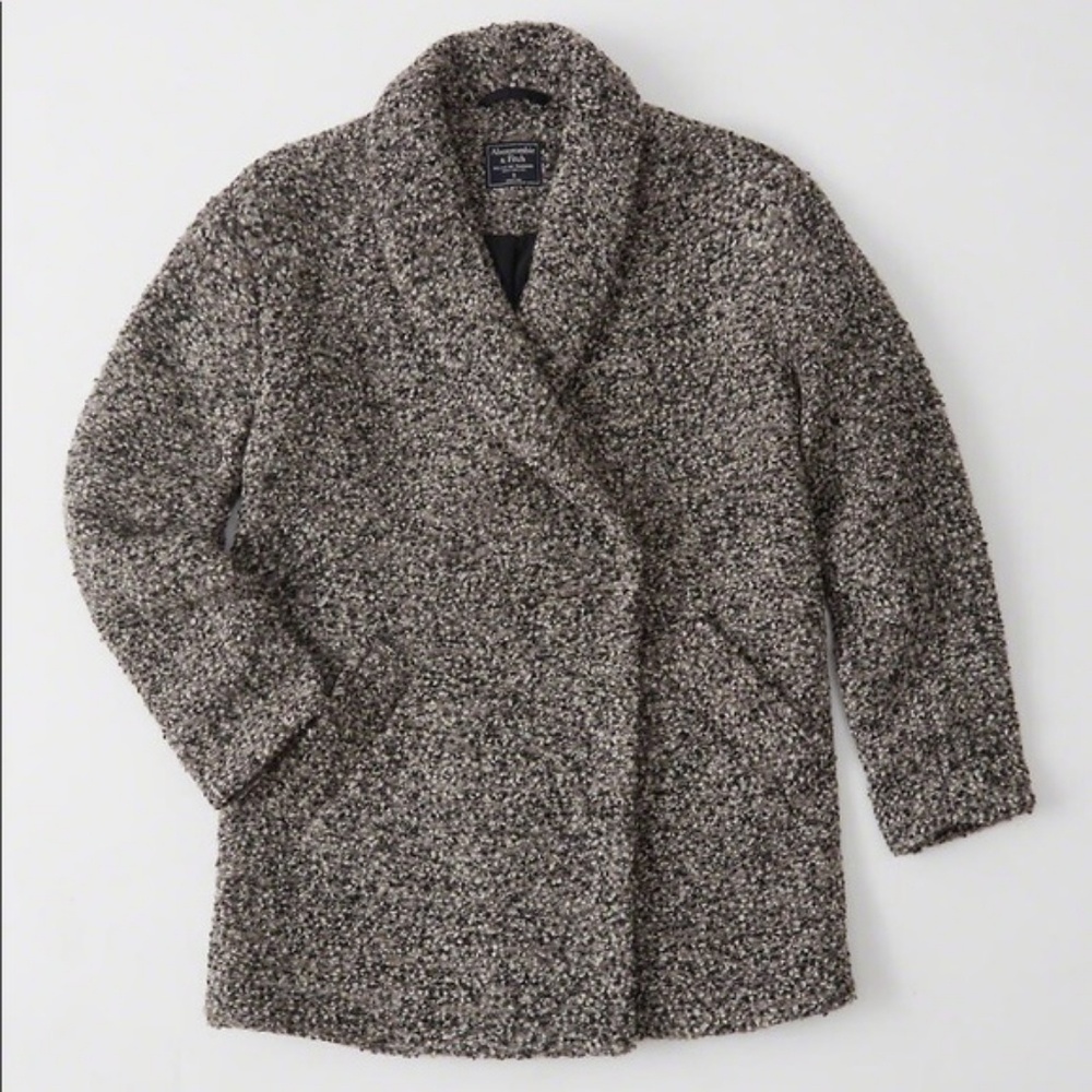 NEW Abercrombie gray wool blend over coat XL / XXL